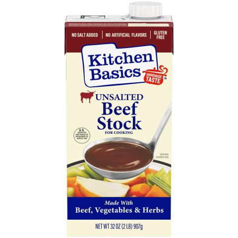 Unsalted Beef Stock, 32 oz - Front