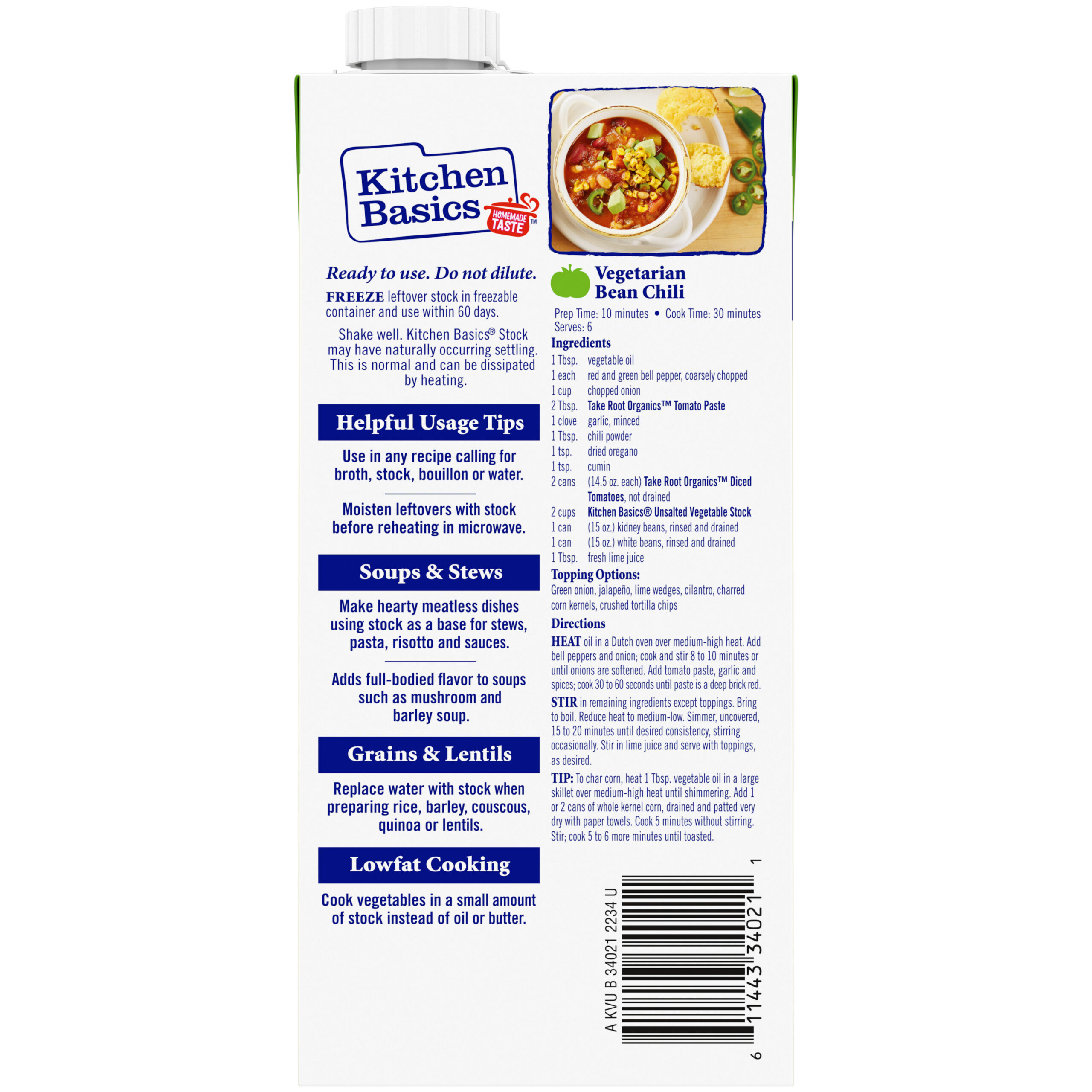 Unsalted Vegetable Stock, 32 oz